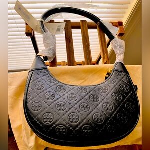 All black shoulder bag